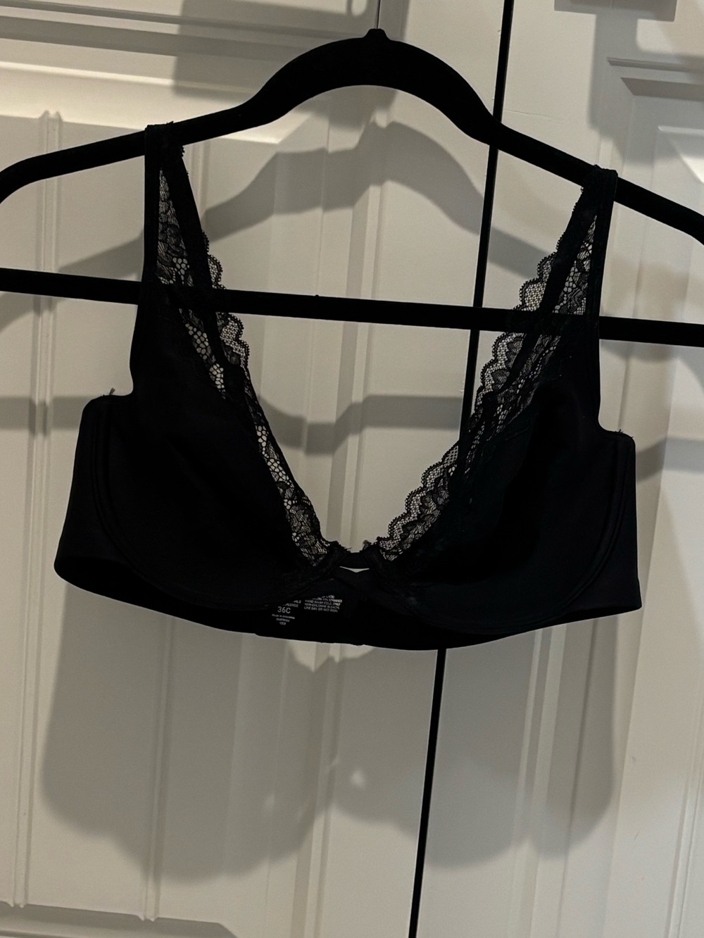 Soma Black Lace-Trim Plunge Bra - Picture 2 of 5